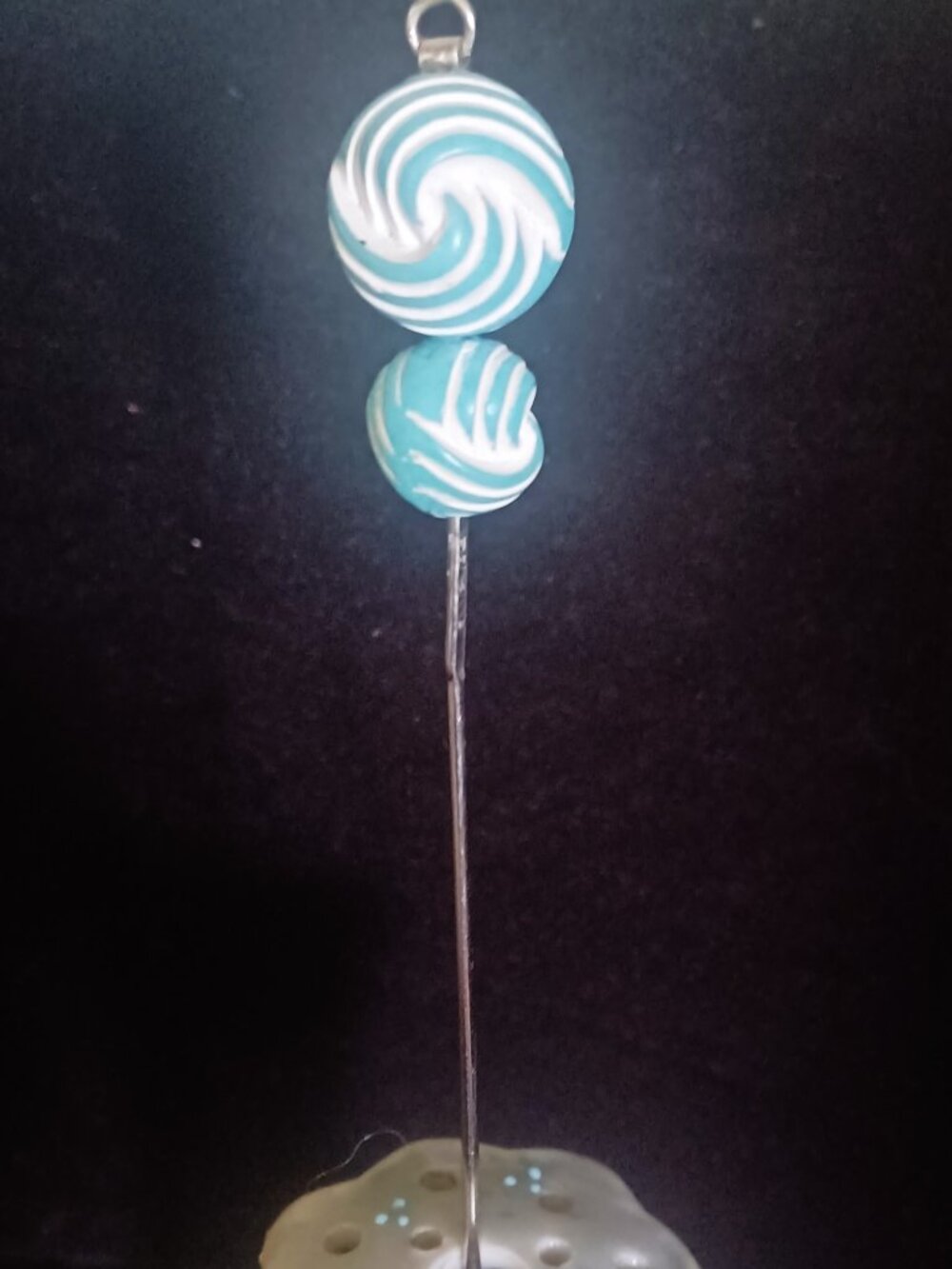 E.R. 8" Double Bead Hat Pin